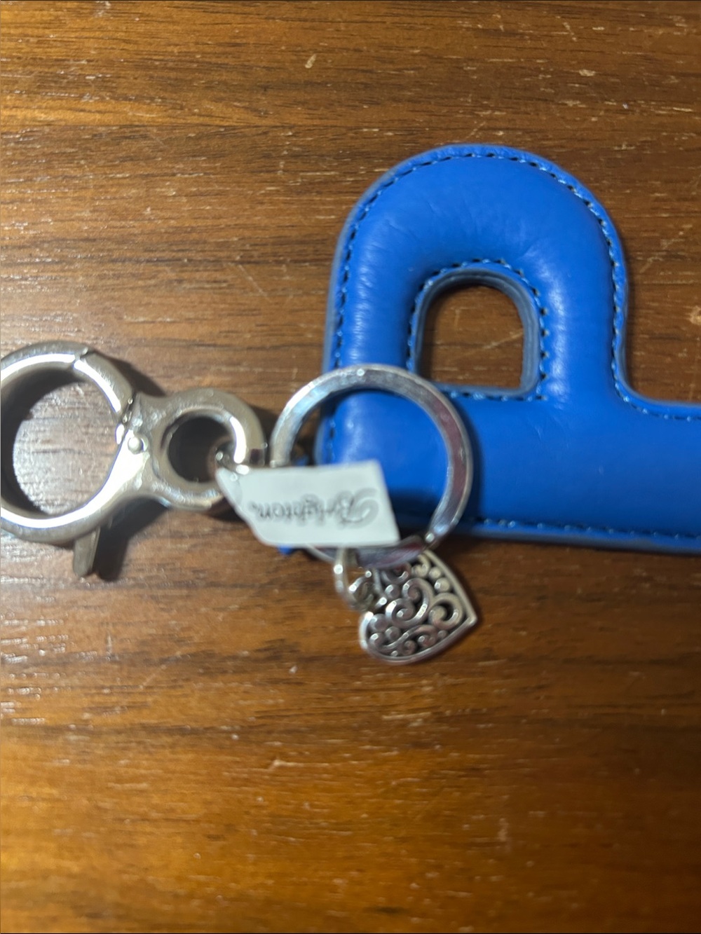 Brighton Blue Leather Keyring with Silver Accents - Picture 6 of 8
